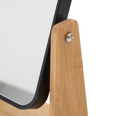  BOHO BAMBU BÜYÜTEÇLİ AYNA SİYAH 16X5,8X21,8