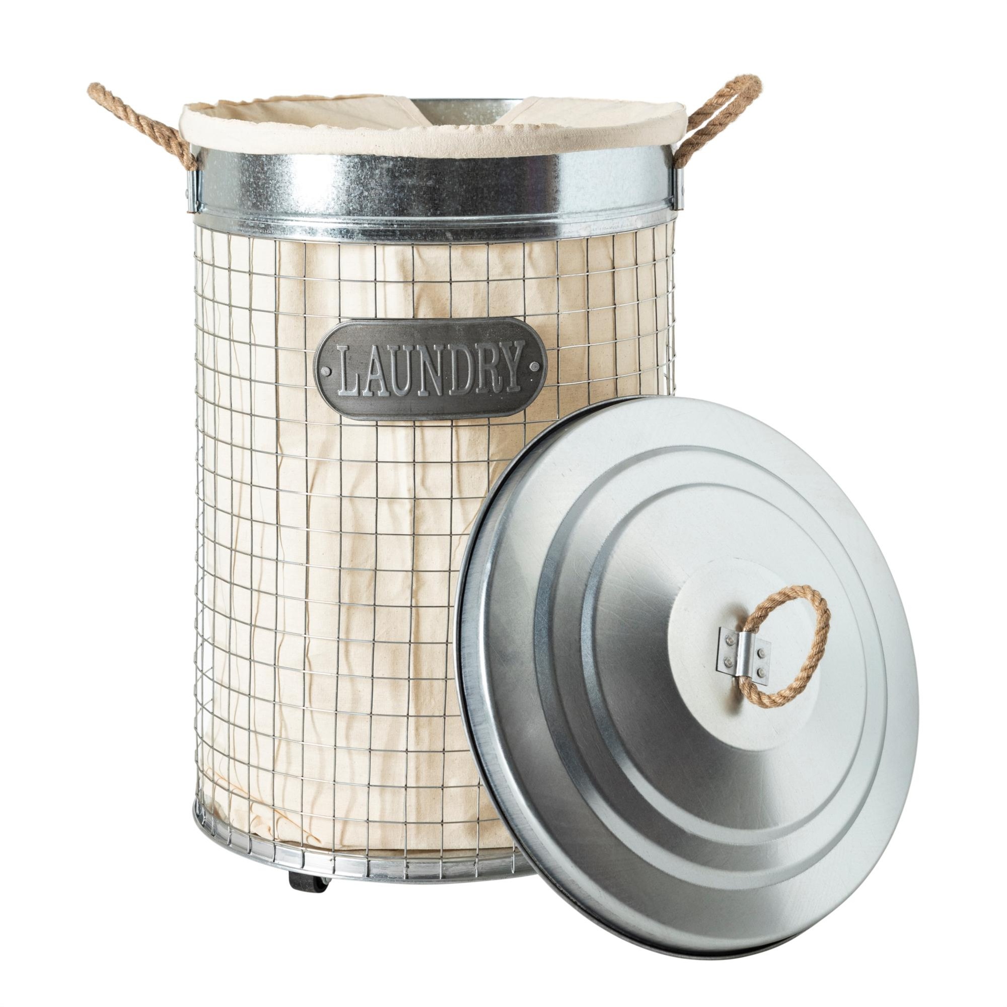 RIVER KAPAKLI METAL ÇAMAŞIR SEPETİ 37X57