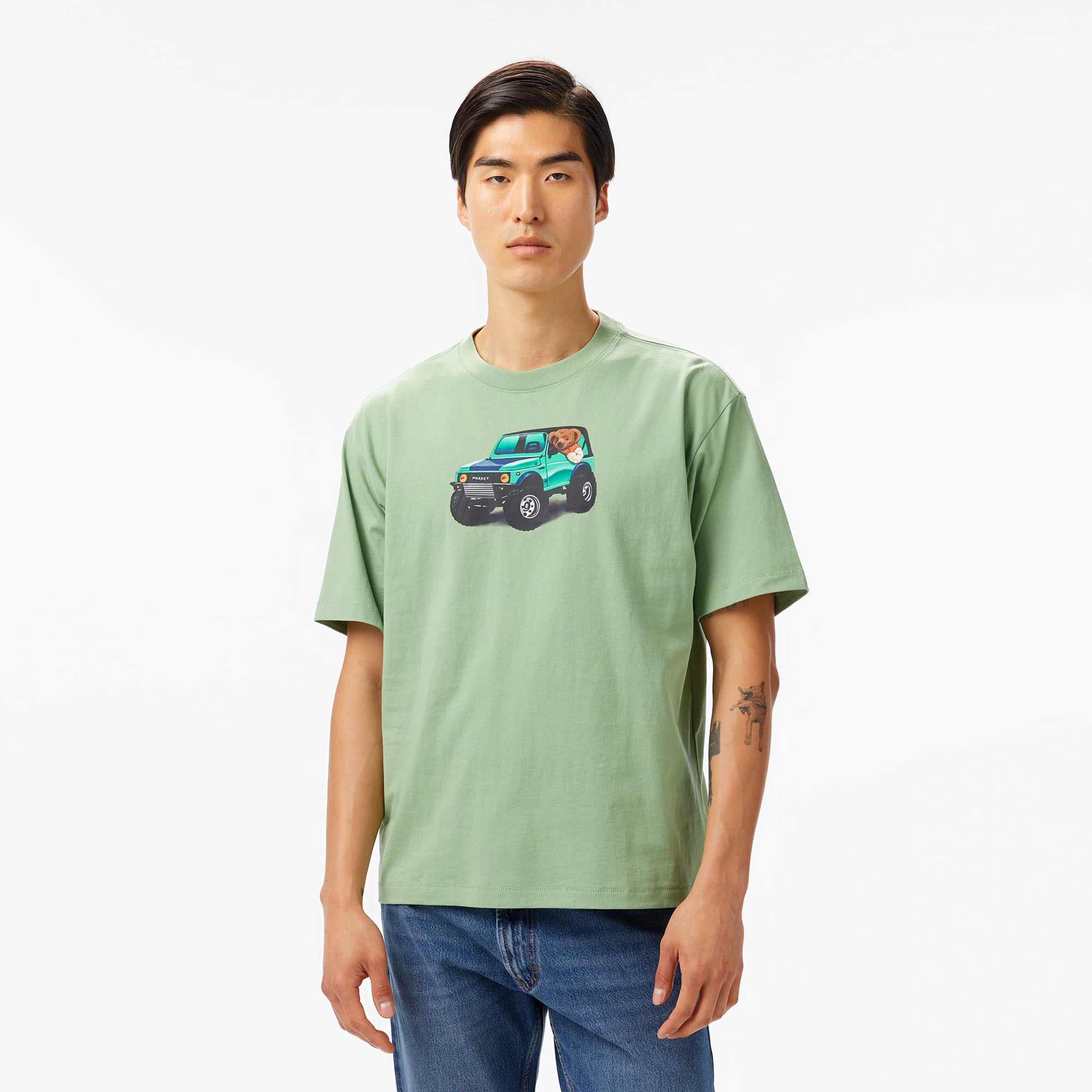  The Market '4x4 Bear' Erkek Yeşil T-Shirt
