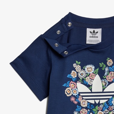  adidas Originals Flowers Çocuk Mavi Şort Takım