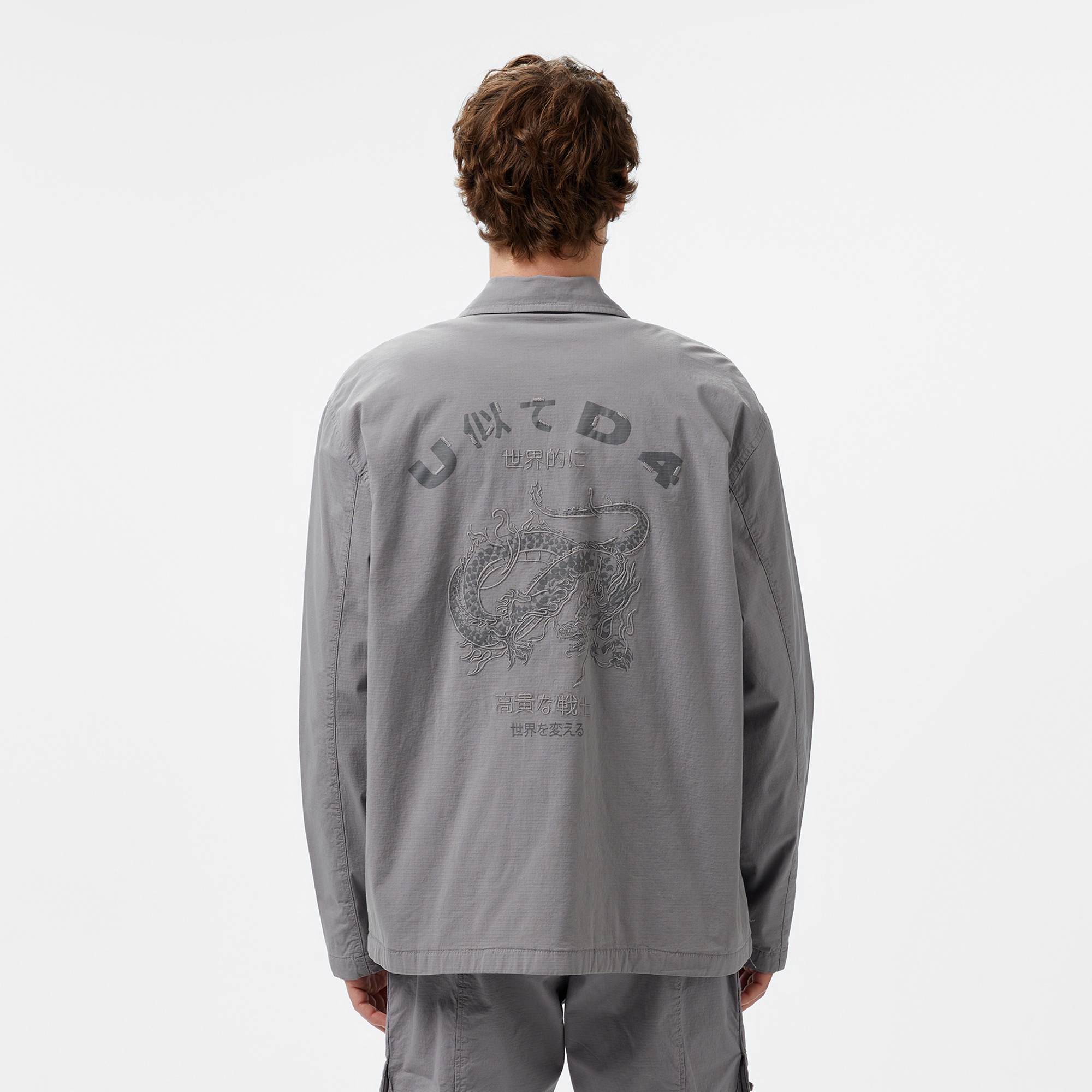 UNITED4 Oversize Erkek Gri Ceket