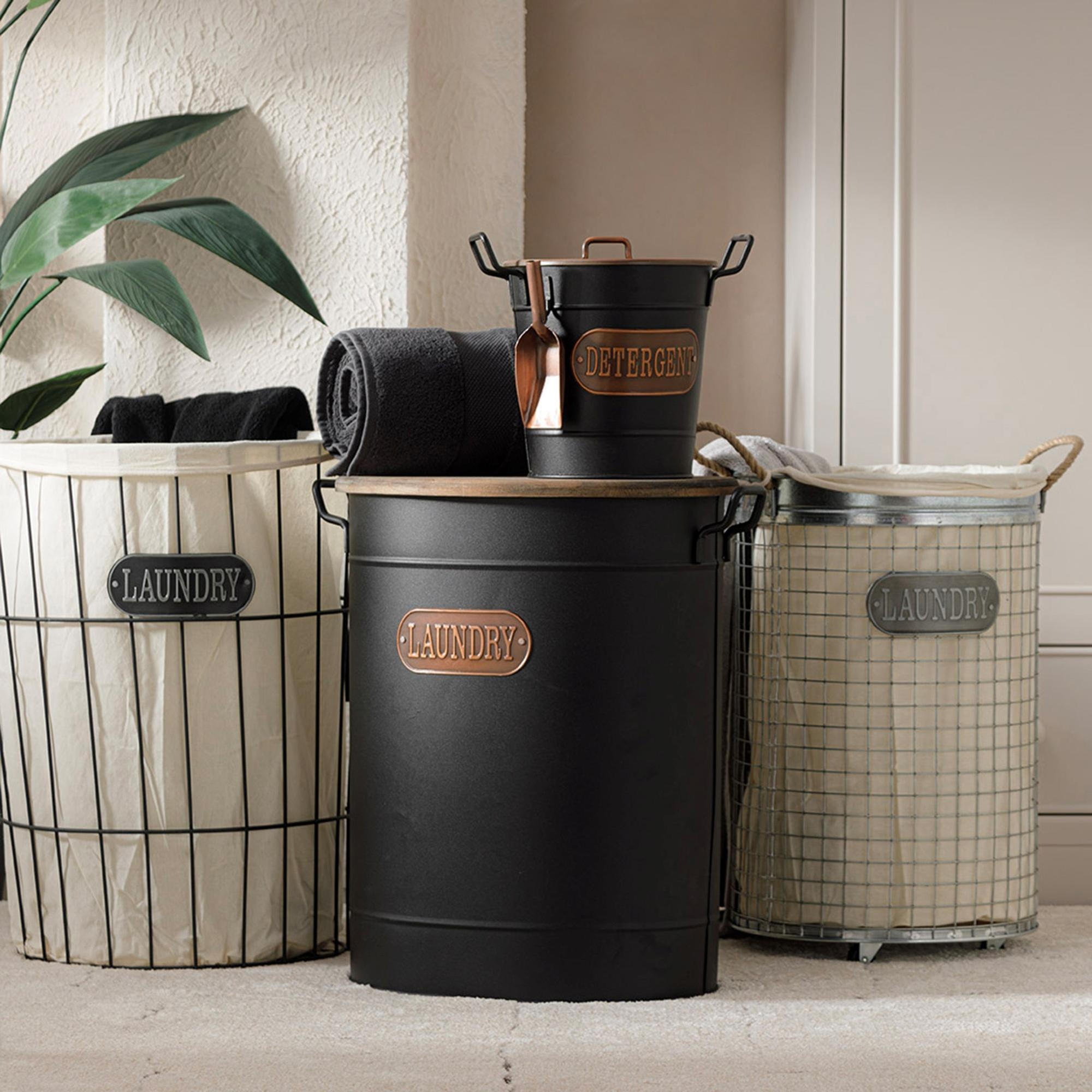 METAL ÇAMAŞIR SEPETİ 43X34X55