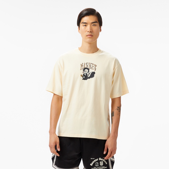  The Market 'Smiley Quiet Cabin' Erkek Krem T-Shirt