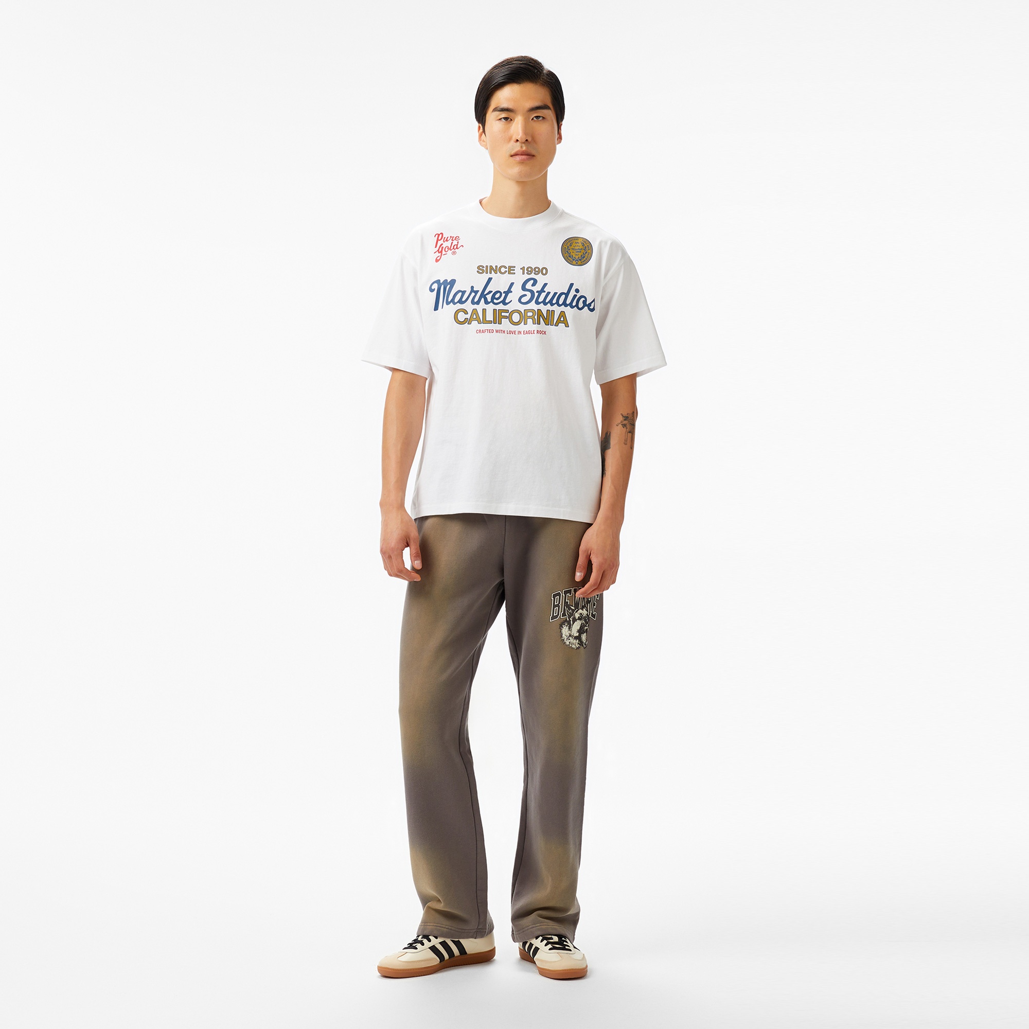 The Market Studios Pure Gold Unisex Beyaz T-Shirt