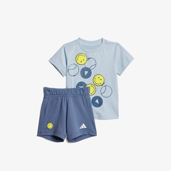  adidas Tennis Çocuk Mavi Şort Takım