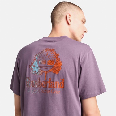  Timberland Rugged Active Gear Back Graphic Erkek Mor T-Shirt