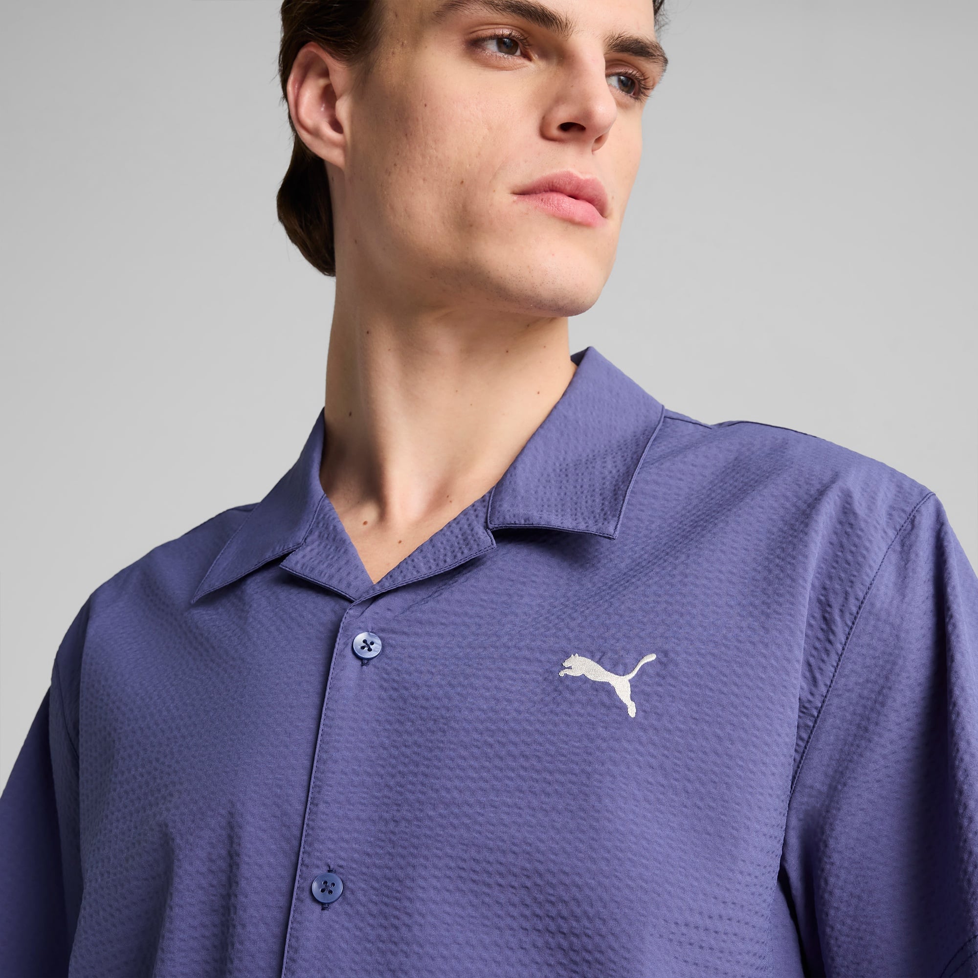 Puma Wardrobe Ess Relaxed Erkek Mavi Gömlek