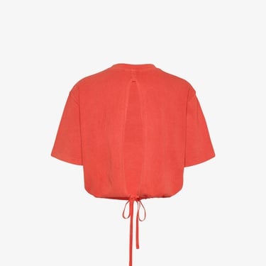  Tommy Jeans Cropped Gmd Script Open Back Kadın Turuncu T-Shirt