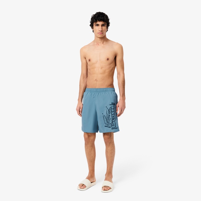  Lacoste Long Branded Erkek Mavi Mayo