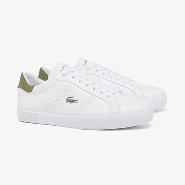  Lacoste Powercourt 2.0 Leather Erkek Beyaz Spor Ayakkabı