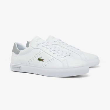  Lacoste Powercourt 2.0 Leather Erkek Beyaz Spor Ayakkabı