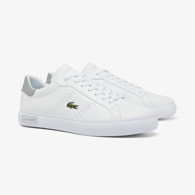  Lacoste Powercourt 2.0 Leather Erkek Beyaz Spor Ayakkabı