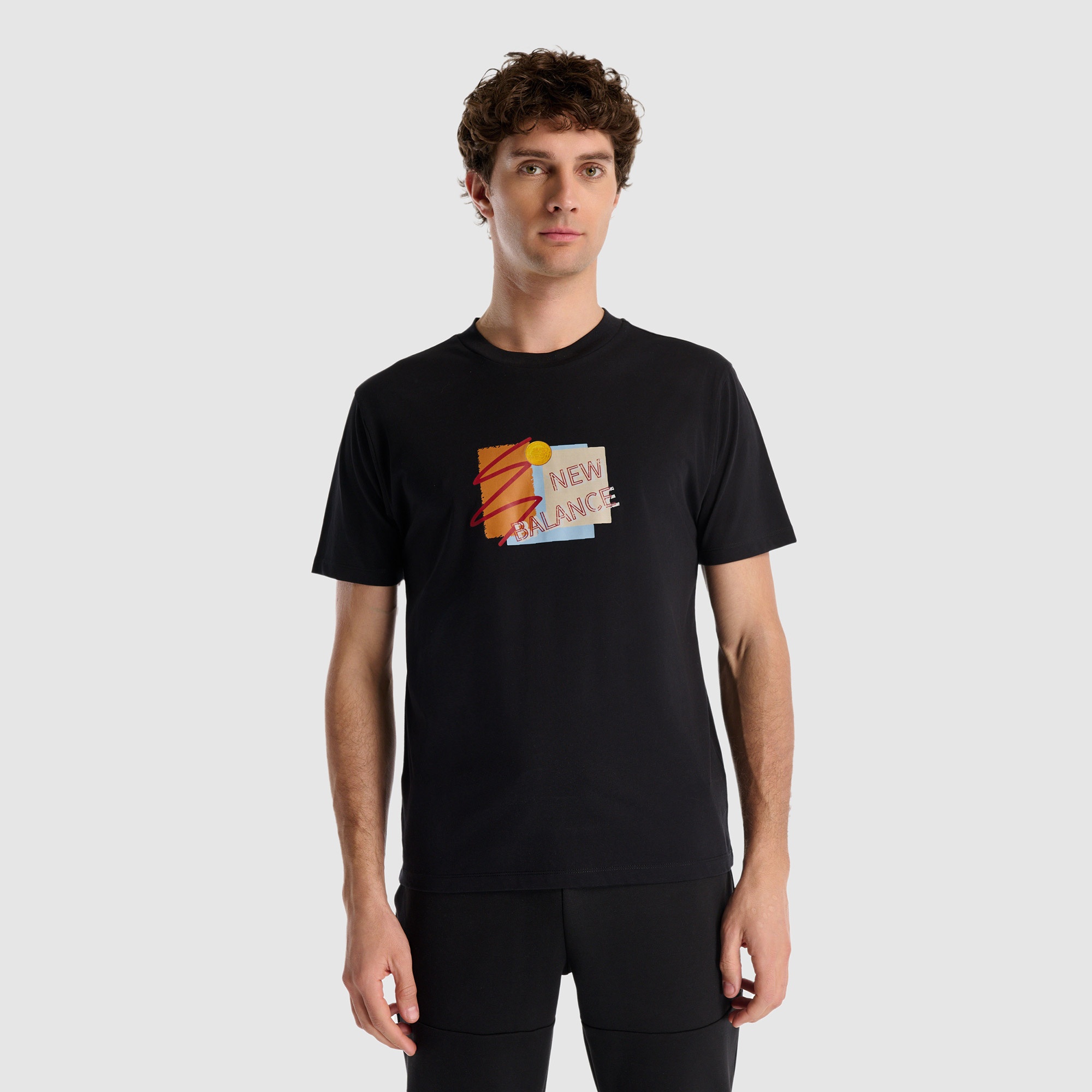 New Balance Erkek Siyah T-Shirt