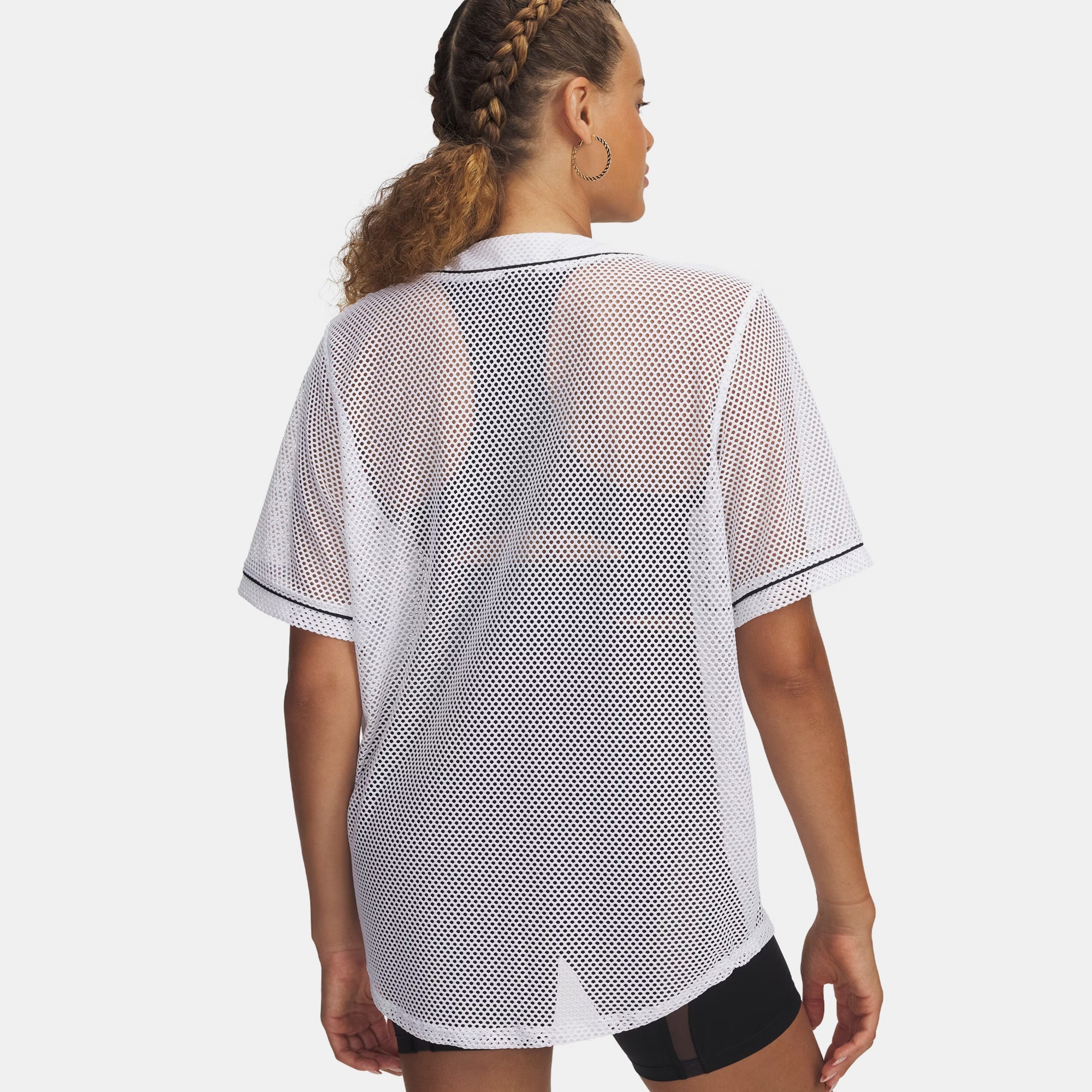 Under Armour Sportstyle Baseball Jersey Kadın Beyaz Gömlek