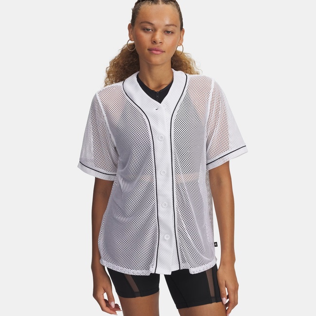  Under Armour Sportstyle Baseball Jersey Kadın Beyaz Gömlek