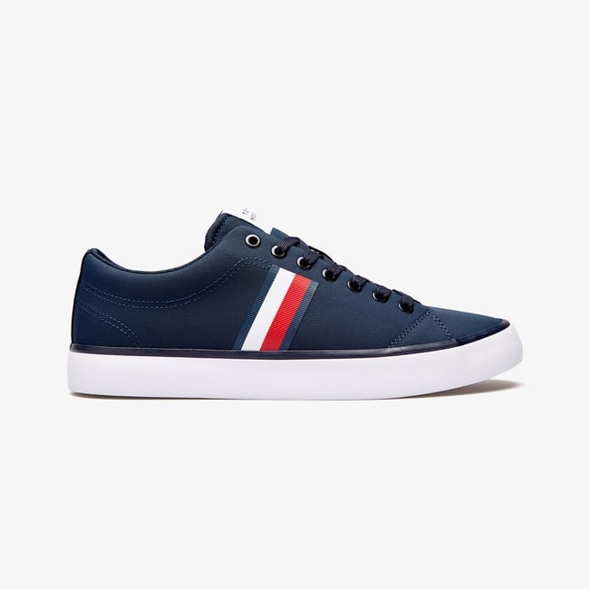 Tommy Hilfiger Low Core Stripes Mesh Erkek Mavi Sneaker
