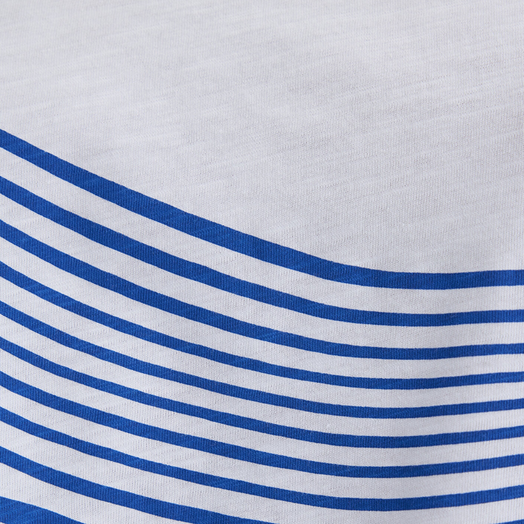 Mavi Baskılı Beyaz Tişört Crop / Kısa Kesim 1613434-620