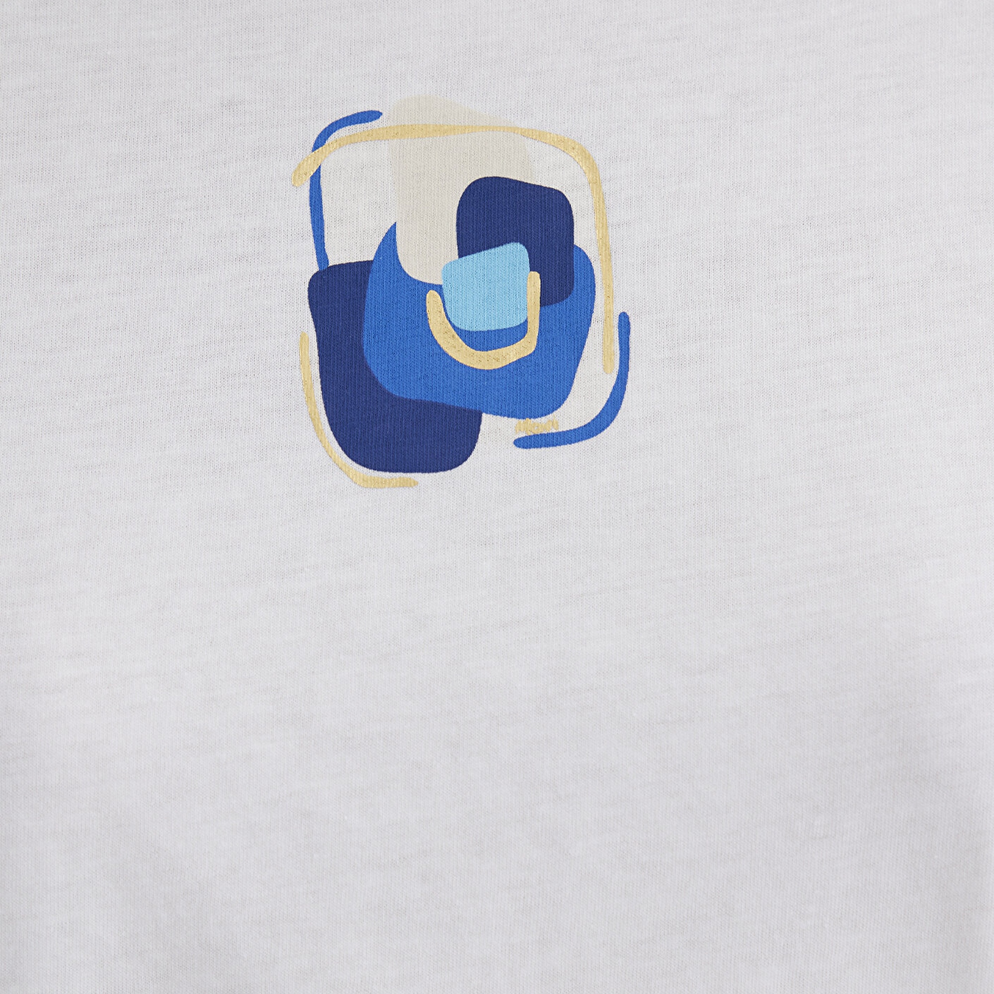 Mavi Nazar Boncuğu Baskılı Beyaz Tişört Regular Fit / Normal Kesim 1613444-70057