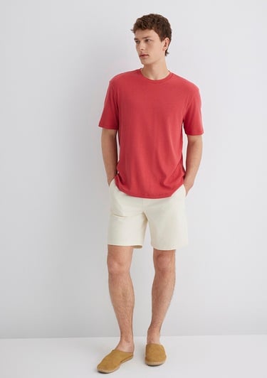  Mavi Kırmızı Basic Tişört Regular Fit / Normal Kesim 0612944-70985