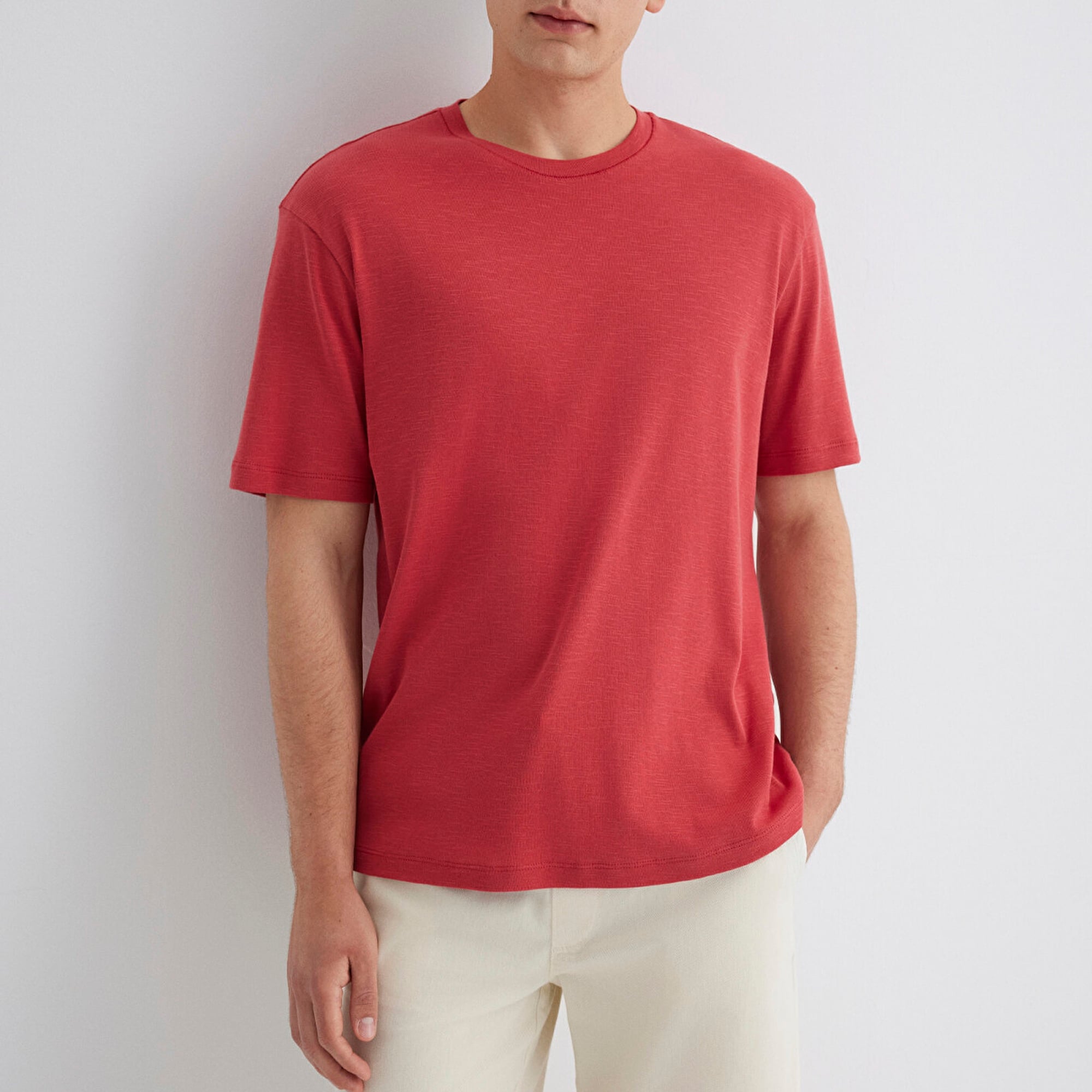 Mavi Kırmızı Basic Tişört Regular Fit / Normal Kesim 0612944-70985