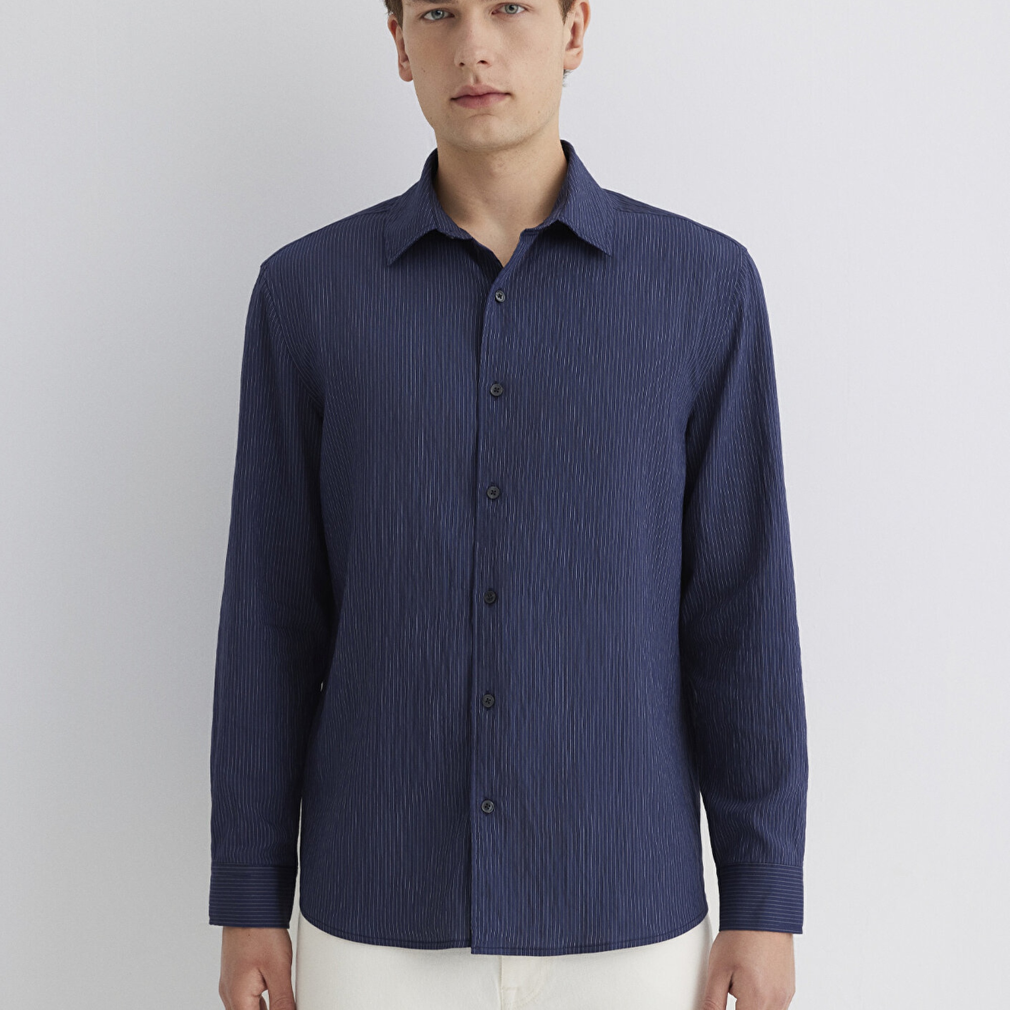 Mavi Lacivert Tencel TM Modal Gömlek Regular Fit / Normal Kesim 0211625-70490