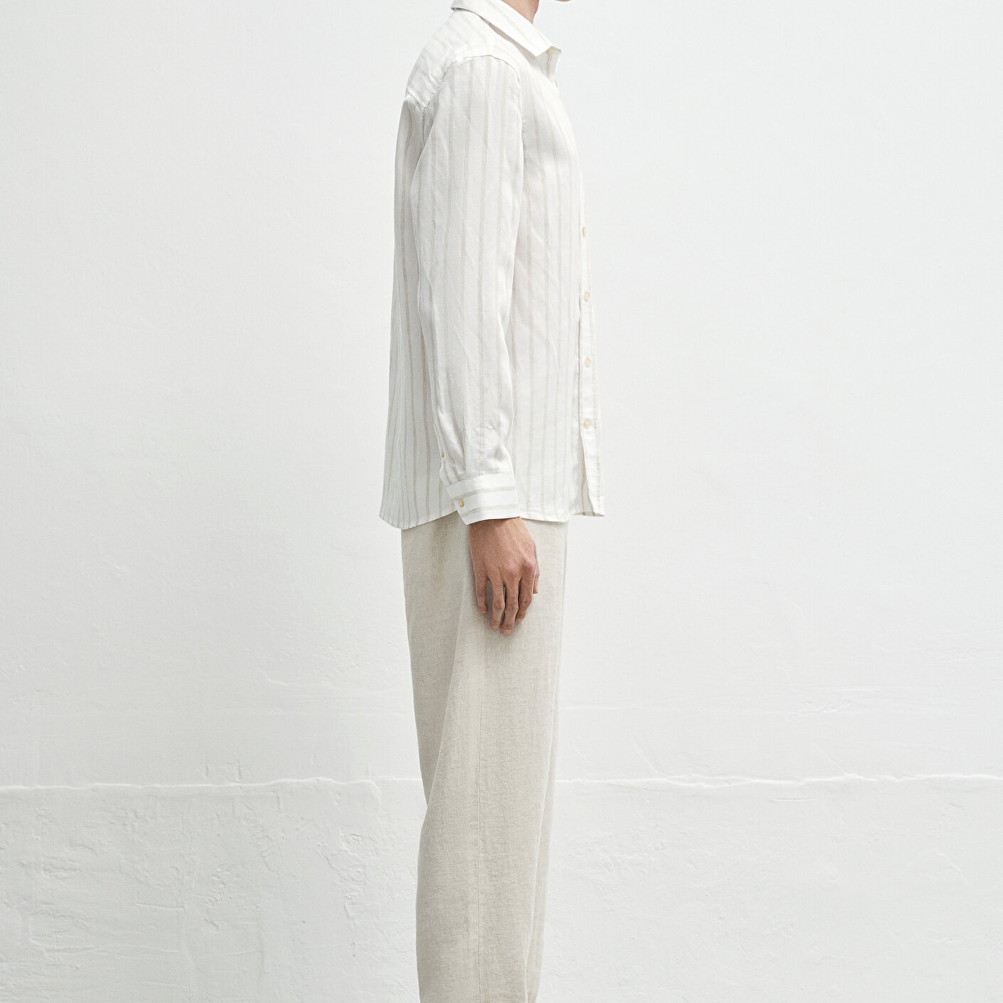 Mavi Bej Tencel TM Lyosel Gömlek Regular Fit / Normal Kesim 0211618-70321