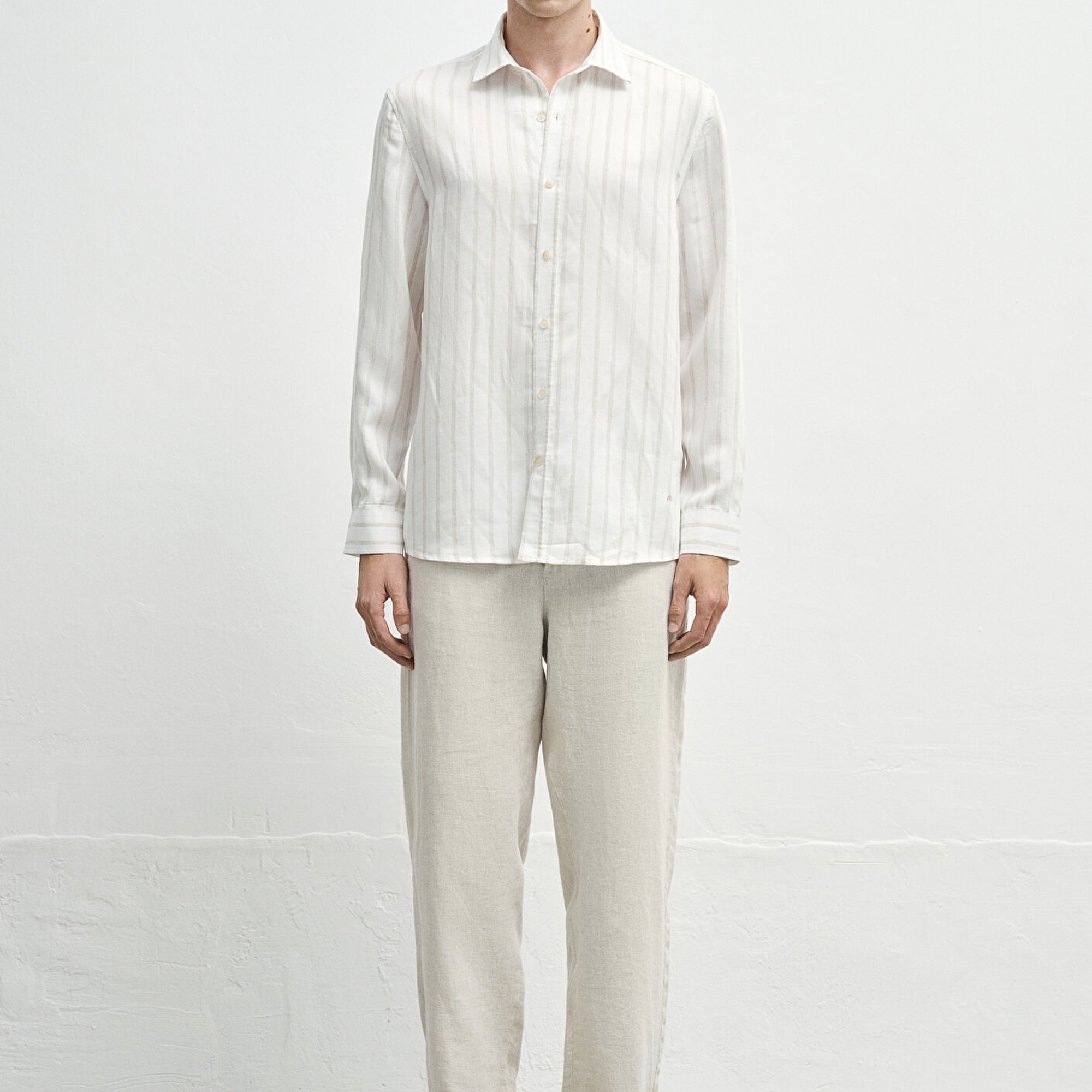 Mavi Bej Tencel TM Lyosel Gömlek Regular Fit / Normal Kesim 0211618-70321