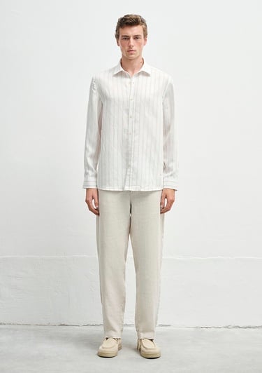  Mavi Bej Tencel TM Lyosel Gömlek Regular Fit / Normal Kesim 0211618-70321