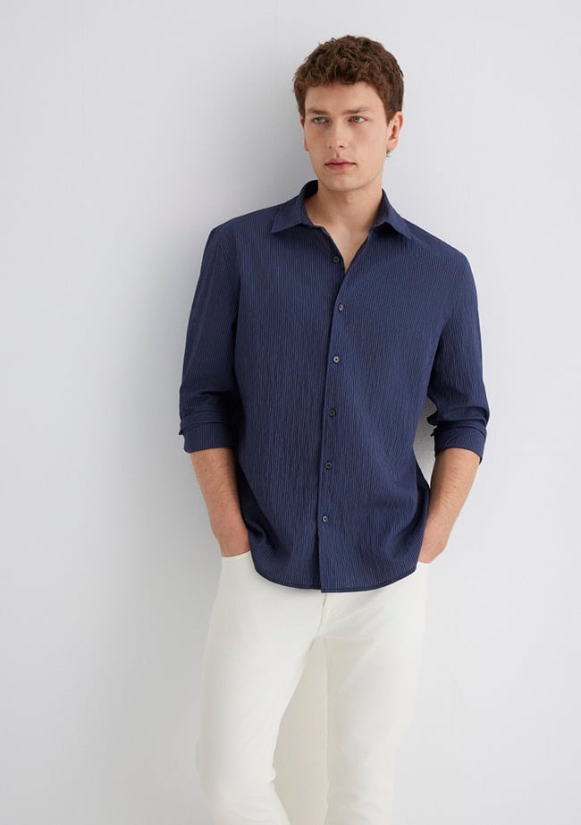  Mavi Lacivert Tencel TM Modal Gömlek Regular Fit / Normal Kesim 0211625-70490