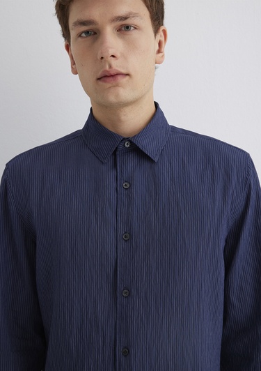  Mavi Lacivert Tencel TM Modal Gömlek Regular Fit / Normal Kesim 0211625-70490