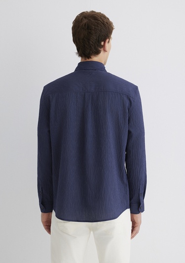  Mavi Lacivert Tencel TM Modal Gömlek Regular Fit / Normal Kesim 0211625-70490