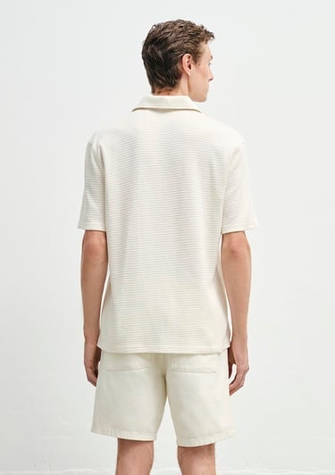  Mavi Dokulu Ekru Gömlek Regular Fit / Normal Kesim 0211596-70058