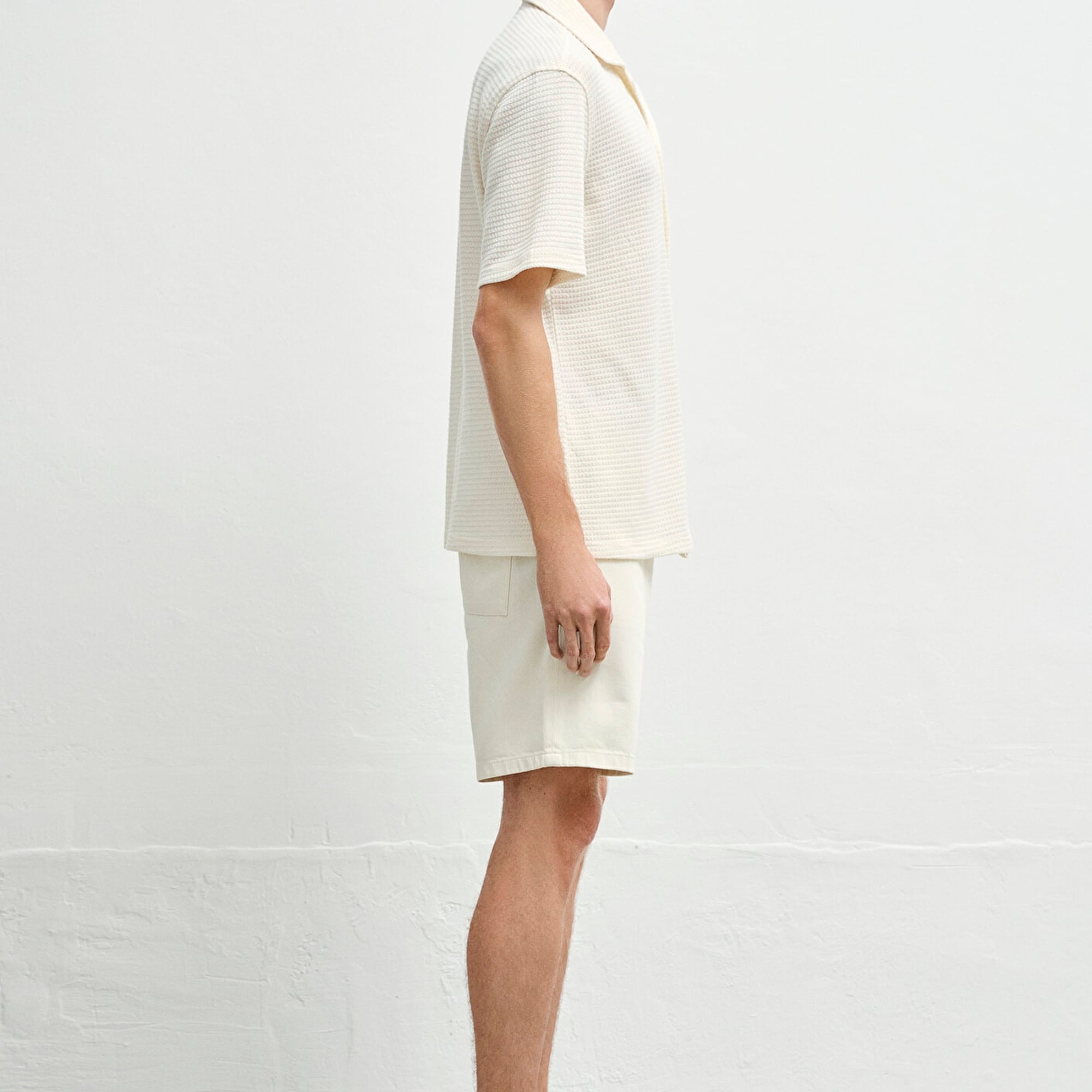 Mavi Dokulu Ekru Gömlek Regular Fit / Normal Kesim 0211596-70058