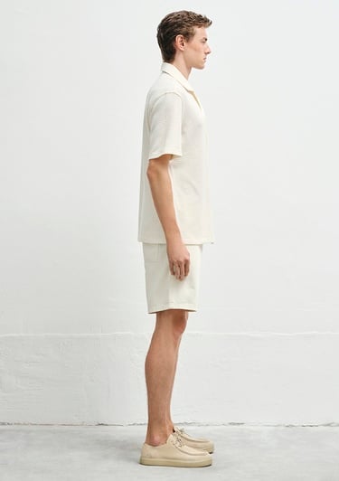  Mavi Dokulu Ekru Gömlek Regular Fit / Normal Kesim 0211596-70058