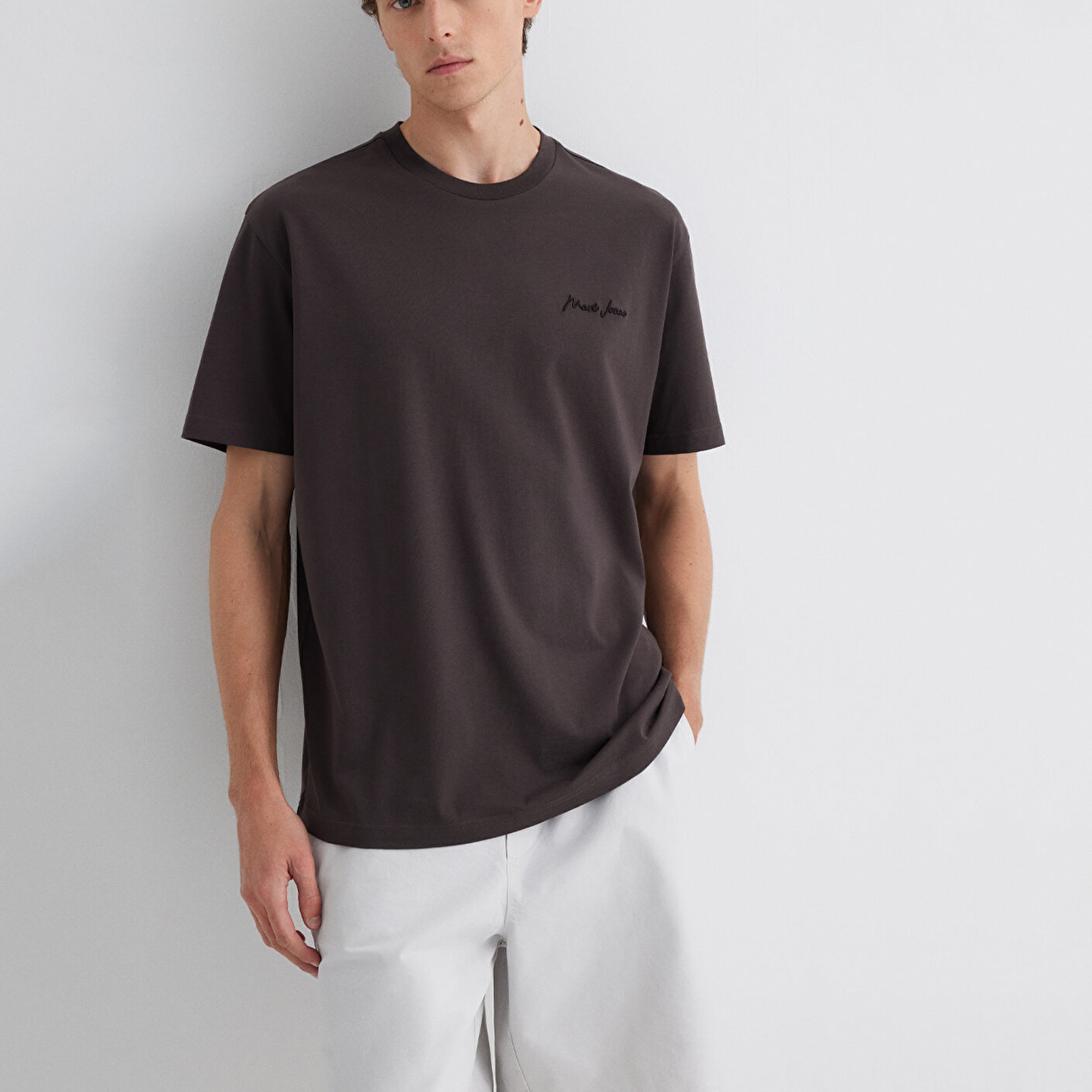 Mavi Mavi Jeans Baskılı Kahverengi Tişört Loose Fit / Bol Rahat Kesim 0612733-70219