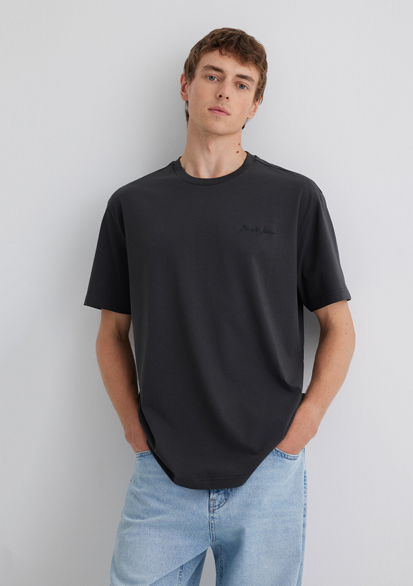  Mavi Mavi Jeans Baskılı Gri Tişört Loose Fit / Bol Rahat Kesim 0612733-70092