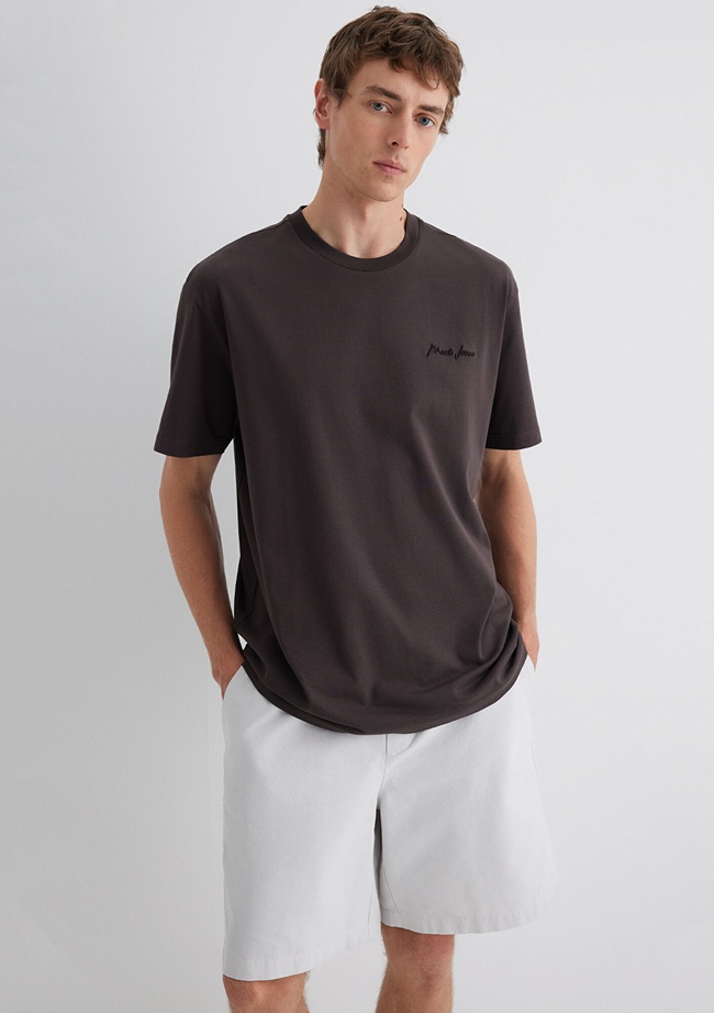  Mavi Mavi Jeans Baskılı Kahverengi Tişört Loose Fit / Bol Rahat Kesim 0612733-70219