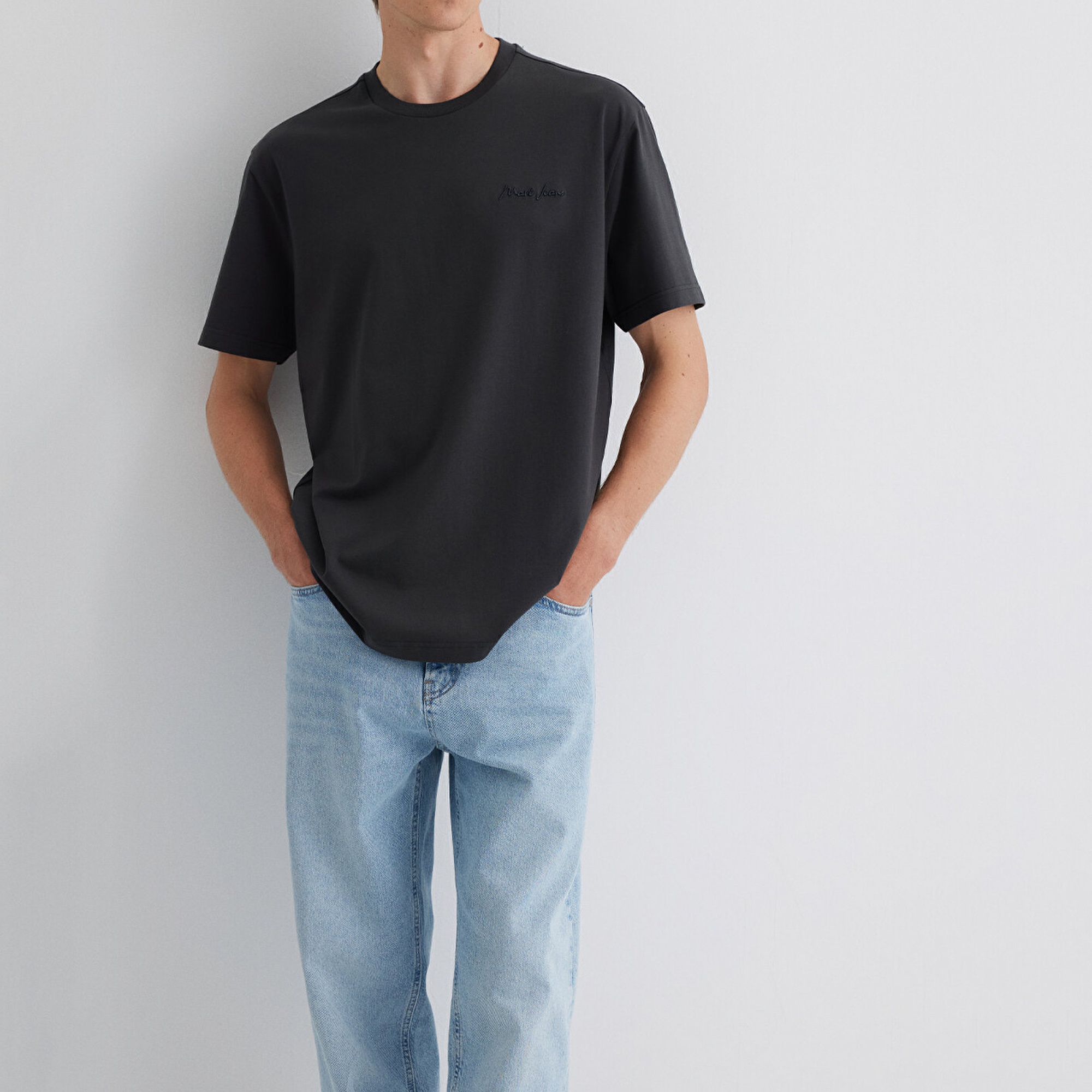 Mavi Mavi Jeans Baskılı Gri Tişört Loose Fit / Bol Rahat Kesim 0612733-70092