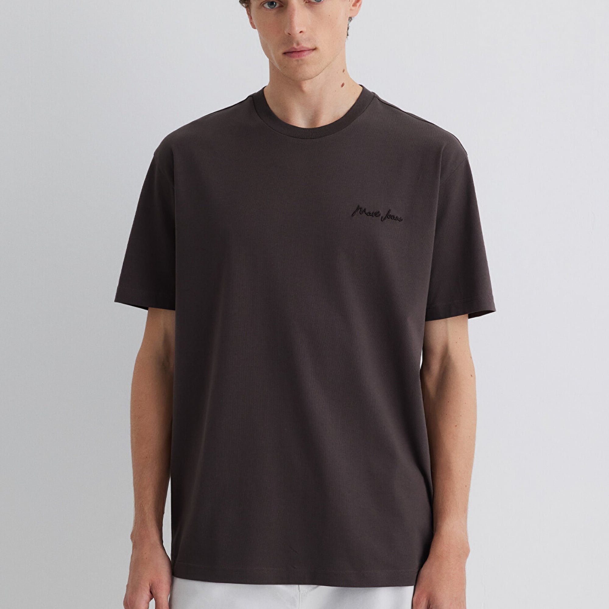 Mavi Mavi Jeans Baskılı Kahverengi Tişört Loose Fit / Bol Rahat Kesim 0612733-70219