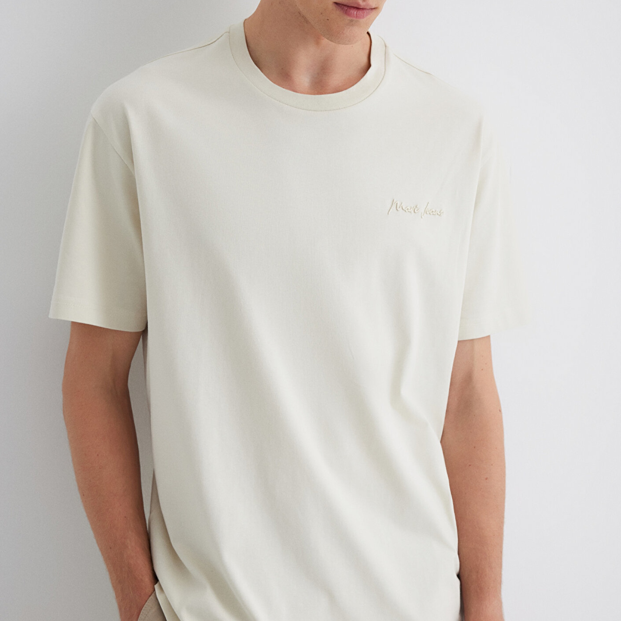 Mavi Mavi Jeans Nakışlı Gri Tişört Loose Fit / Bol Rahat Kesim 0612733-70134