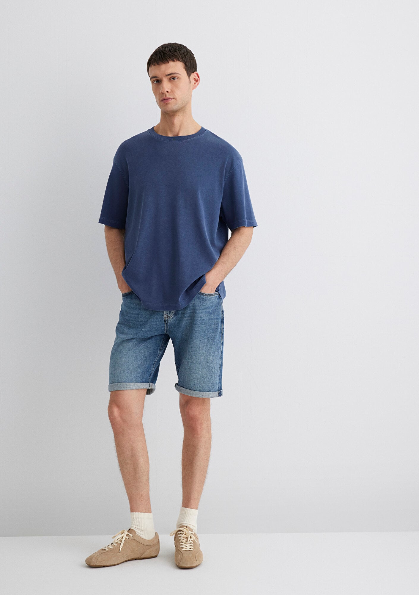  Mavi Brian 90lar İndigo Mavisi Jean Şort 0418487835