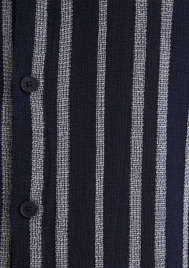  Mavi Çizgili Lacivert Gömlek Loose Fit / Bol Rahat Kesim 0211541-70490