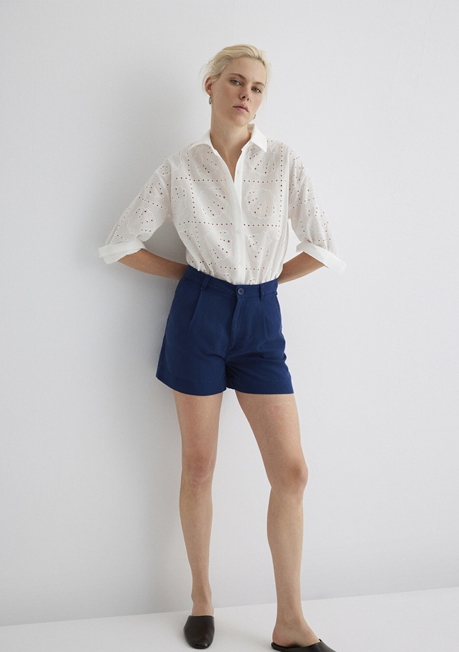  Mavi Tencel TM Liyosel Mavi Şort 1410201-80195