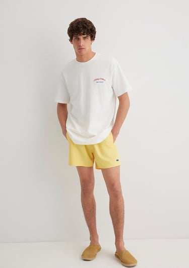  Mavi Feeling Chilled Baskılı Ekru Tişört Loose Fit / Bol Rahat Kesim 0612666-70057