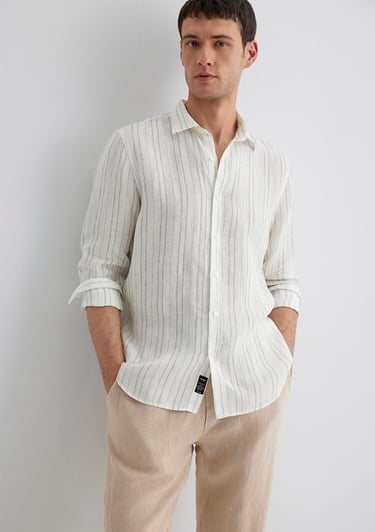  Mavi Çizgili Yeşil Gömlek Regular Fit / Normal Kesim 0211525-71481