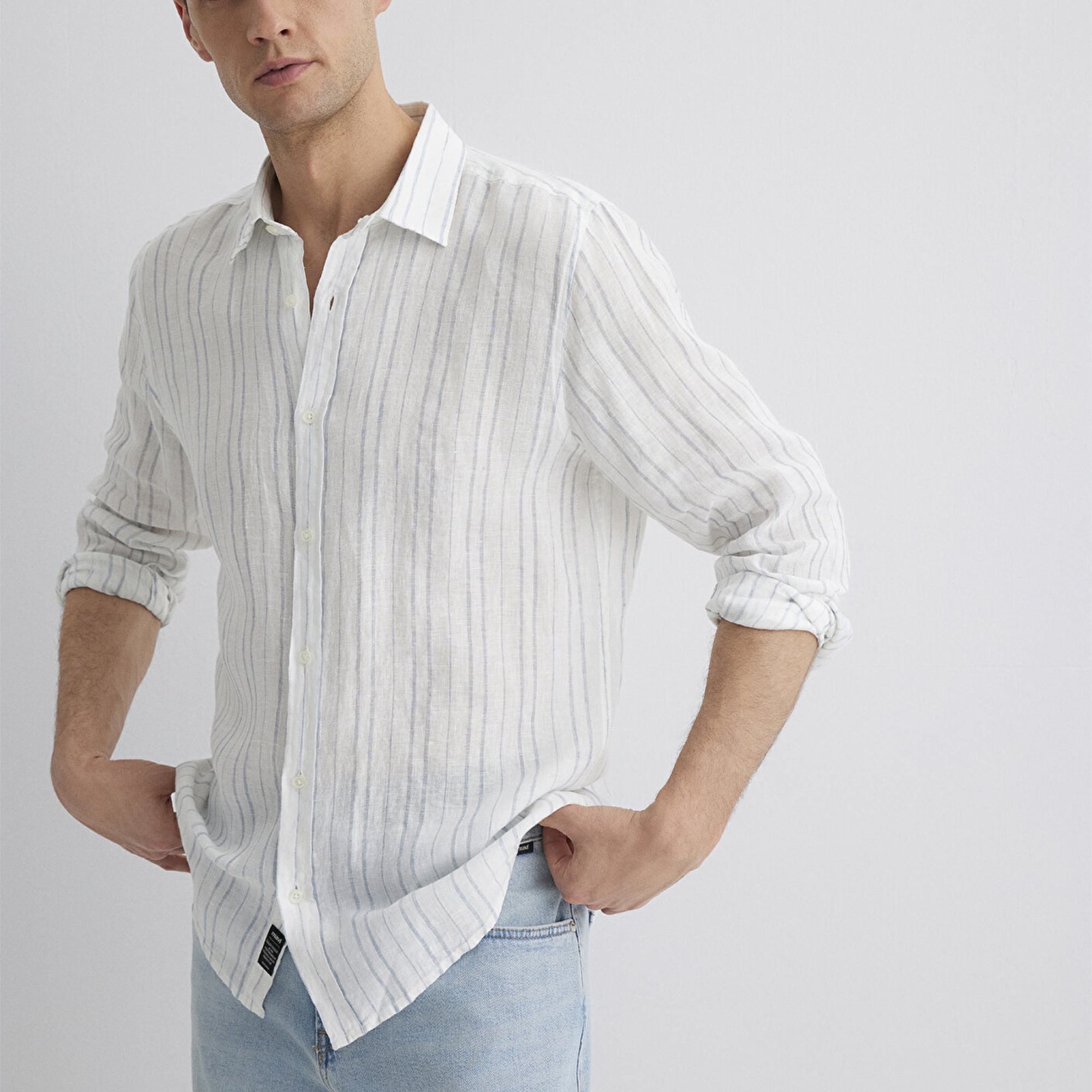 Mavi Çizgili Mavi Gömlek Regular Fit / Normal Kesim 0211525-89288