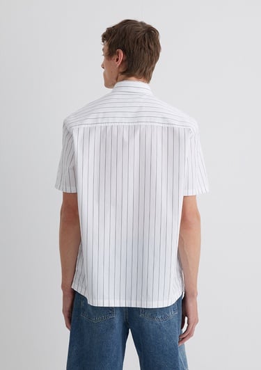  Mavi Çizgili Gri Gömlek Regular Fit / Normal Kesim 0211576-70096