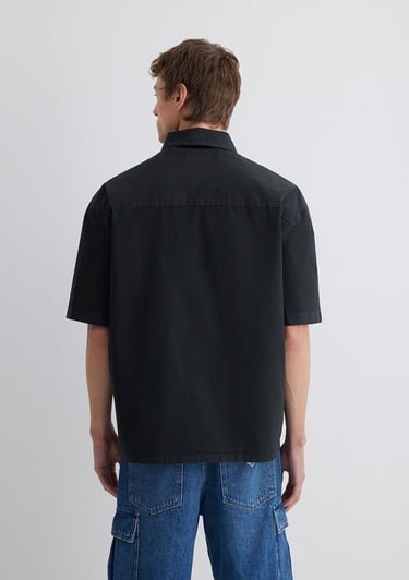  Mavi Antrasit Gömlek Oversize / Geniş Kesim 0211545-70092