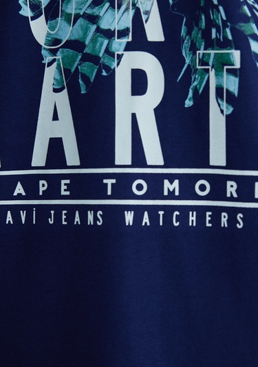  Mavi Baskılı Lacivert Tişört Regular Fit / Normal Kesim 0612671-70496