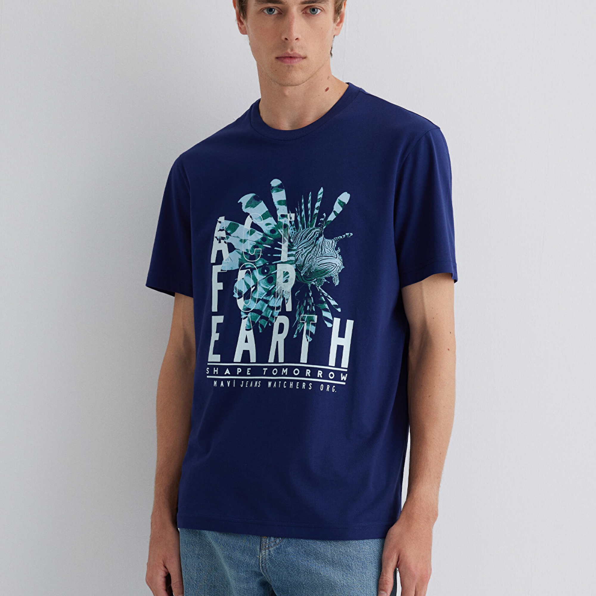 Mavi Baskılı Lacivert Tişört Regular Fit / Normal Kesim 0612671-70496